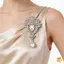 Trâm cài đính đá hình giọt nước thanh lịch dành cho nữ Pin trang sức pha lê cho áo khoác Khăn choàng Thích hợp cho đám cưới và trang phục hàng ngày mới