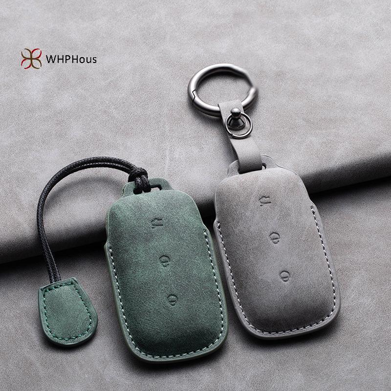 < WHPHous-t > Vỏ chìa khóa ô tô Geely Vỏ chìa khóa bằng da PU cho 1 2 3 4 Nút điều khiển từ xa chống mài mòn Chống phai Cảnh cá nhân hóa đẹp