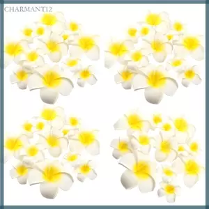 Char Gói 50 Màu Vàng Trắng Vải Plumeria Hoa Trang Trí Tiệc Tiếp Liệu