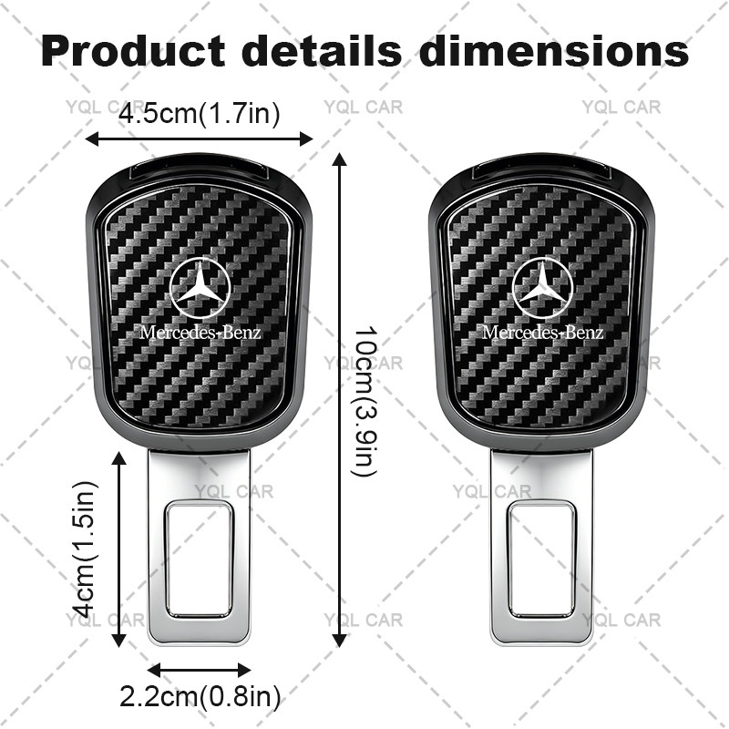 1 / 2 Chiếc Cao Cấp Dây An Toàn Xe Ô Tô Mở Rộng Dây An Toàn Cắm Cho Xe Mercedes AMG W204 W205 W206 C63 E63 GLA45 GLC43 GLE53 GT
