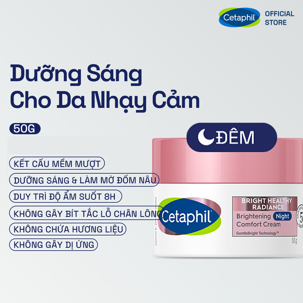 Kem dưỡng ẩm sáng da ban đêm dịu lành cho da nhạy cảm CETAPHIL BRIGHT HEALTHY RADIANCE NIGHT CREAM 50G