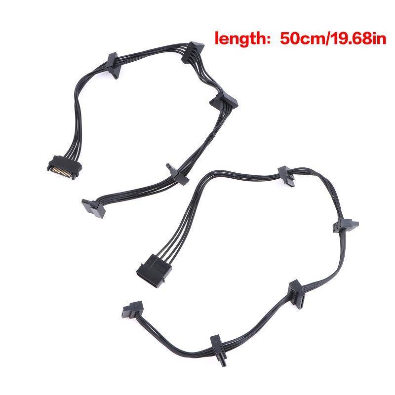 JINHF Universal 15Pin SATA sang 4Pin Cáp chia nguồn 1 đến 5 Dây nối dài Đa ổ cứng Khả năng tương thích SSD Dễ dàng thiết lập HOT