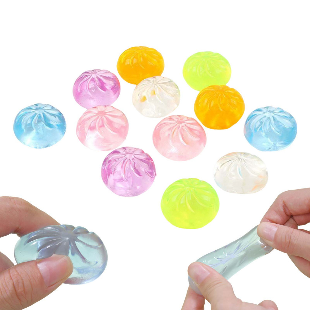 < Pluscloth > Đồ chơi bóp bánh bao giảm căng thẳng Bun hấp Mini trong suốt Bóng Fidget co giãn mềm Đồ chơi giảm căng thẳng giác quan ủng hộ bữa tiệc cho trẻ em Người lớn Đồ chơi căng thẳng bánh bao