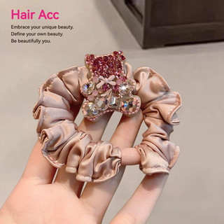Hoạt Hình Dễ Thương Màu Hồng Kim Cương Giả Nhỏ Scrunchy Tóc Tinh Tế Đính Kim Cương Đàn Hồi Cao Dây Tóc Tất Cả Trận Đấu Đuôi Ngựa Dây Buộc Tóc