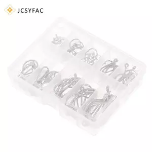 JCSYFAC 100 Cái / hộp Móc Câu Cá Thép Carbon Vòng Tròn Đơn Móc Câu Cá Phụ Kiện Mới