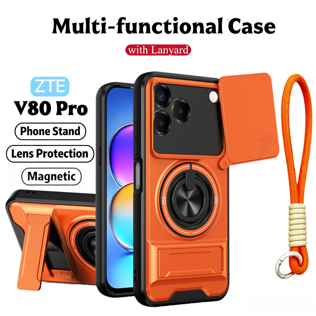 Thích hợp cho ZTE Blade Nubia V80 Pro V70 Design Vita 4G 10 Pro A35E A75 360 Ring Stand Vỏ điện thoại có vỏ máy ảnh Gắn trên ô tô từ tính Vỏ bảo vệ toàn diện chống sốc