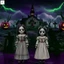 Cặp song sinh đáng sợ Halloween Yard Dấu hiệu cọc Đồ dùng dự tiệc Trick-or-Treeing ngoài trời cho hiên nhà sân vườn ngoài trời