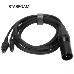 Cáp STABFOAM 4 Pin XLR Nam, Cáp thay thế tai nghe cắm và chạy 1,5m / 4,9ft, Dây nâng cấp tai nghe cho Sennheiser HD650 HD600 HD580 HD660S HD58X HD565 HD545 HD535 HD6XX