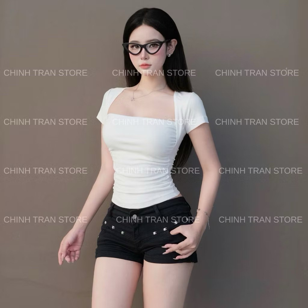 Áo Thun Nhún Eo Tay Ngắn Ôm Body Chất Thun Cotton Nhiều Màu Kenco Thời Trang Nữ