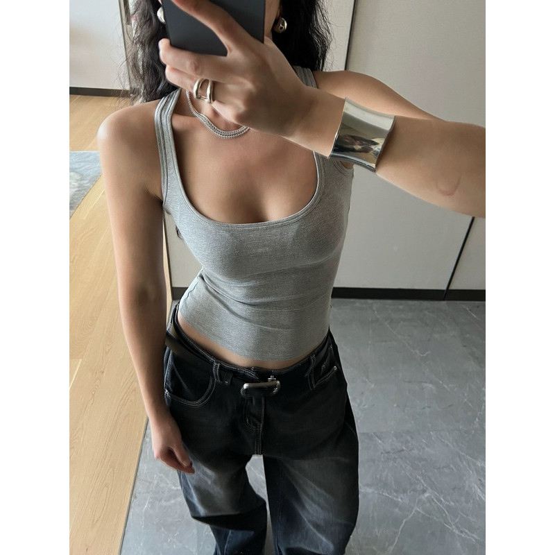 Áo tanktop 2 dây nữ cổ vuông JUSTDUN co giãn hàng thun cotton xuất dư Kenco Sài Gòn M166