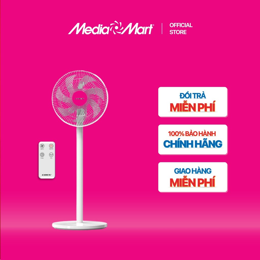 [MEDIAMART] - Quạt cây 7 cánh Coex CF-7125A Màu trắng (Điều khiển từ xa) - FREESHIP,Bảohànhchínhhãng