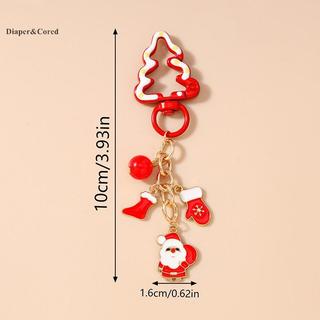 DIAPER & CORED Thời Trang Cây Giáng Sinh Móc Khóa Nữ Cô Gái Ông Già Noel Người Tuyết Móc Khóa Mặt Dây Chuyền Cho Túi Xách Trang Trí DIY Quà Tặng Năm Mới YTH