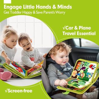 Montessori bận rộn cho trẻ mới biết đi Trẻ em DIY Cảm thấy yên tĩnh Hoạt động bằng vải Sách truyện mầm non Học tập Đồ chơi giáo dục cho bé trai Bé gái 3 4 5 6 tuổi Chủ đề trang trại Tự kỷ Quà tặng giác quan