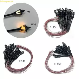 20pcs Model Street Lamp White Warm Light Model for Sand-table Exercise