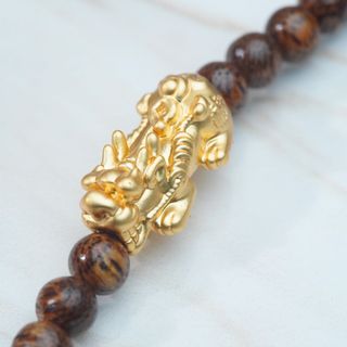 Vòng tay 108 hạt Trầm Hương mix Tỳ Hưu Trầm Hương Yên Lộc THYL082 (Mua một, tặng một Túi Gấm, dây dự phòng, 2 hạt trầm)