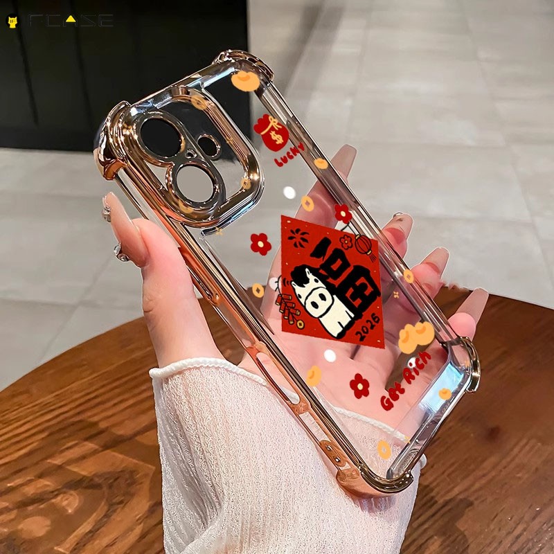 Dành Cho Redmi Note 12 12R 11 11T 10 10T Pro 12S Turbo Lite 4G 5G Ốp Điện Thoại 2026 Ngựa Đỏ Vàng Tết Nguyên Đán Chúc Mừng Văn Bản Làm Giàu Hoa Hoạt Hình Dễ Thương Vỏ Mềm