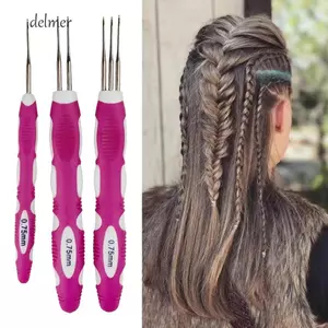 DELMER 6 Cái / bộ Móc Kim, Dệt Tóc Chuyên Nghiệp Dreadlock Móc Móc, Phụ Kiện Tóc Giả Dệt Kim Bền Bện Thủ Công Micro Hook Làm Và Sửa Chữa