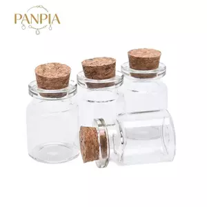 PNPIA- 10 Chiếc Mini Kính Chúc Chai Có Nút Chai Trang Sức Hạt Hộp Đựng Trang Trí DIY