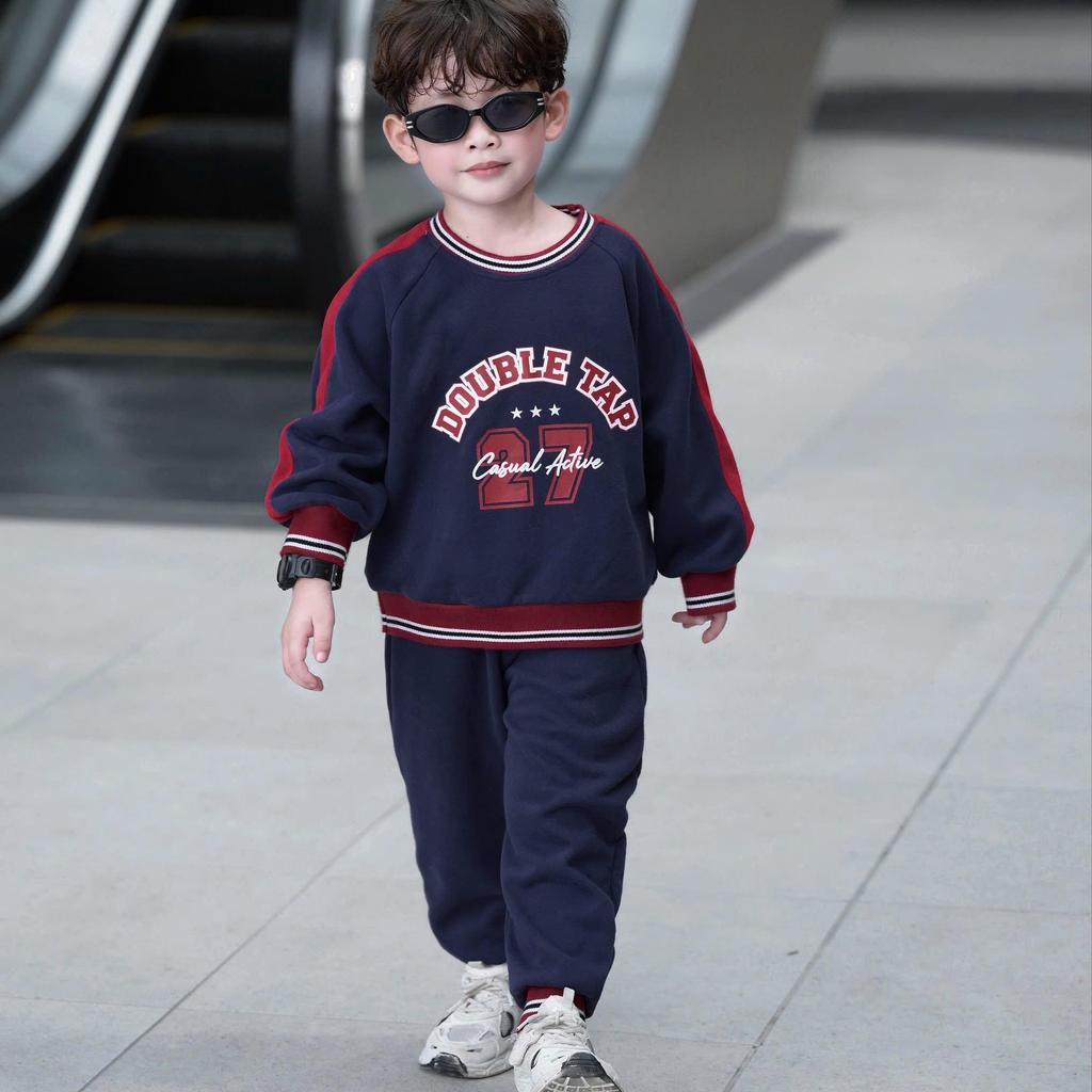 [BiBeo Kids] Bộ Quần Áo THỂ THAO DOUBLE TAP COOL cho bé ,Bộ quần áo dài tay cho bé