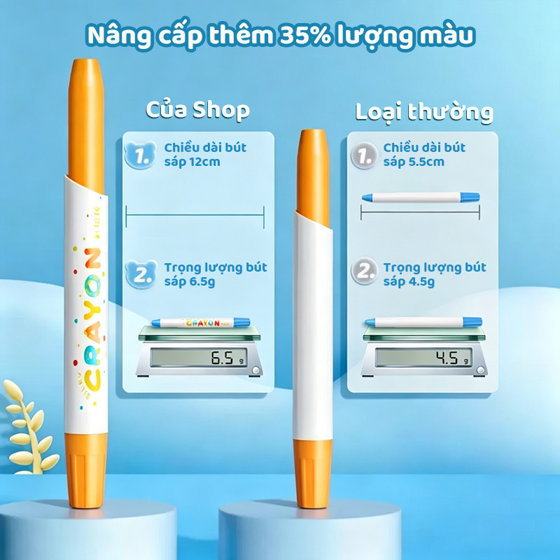 Bút Màu Sáp Dầu Màu Sắc Tươi Sáng 12/24/36 Màu Không Dính Tay Vẽ Mỹ Thuật Học Sinh Sáng Tạo Bộ Sáp Vẽ DIY