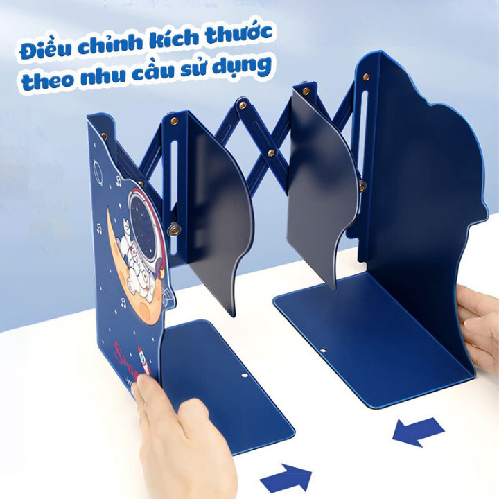 [HÀNG LOẠI 1] Kệ Sách Để Bàn Gấp Gọn 3 Ngăn HomeMate, Kệ Chặn Sách Co Giãn Bằng Thép Dày 0.9mm Chịu Lực Tốt