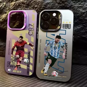 IPhone 17 Pro max Football World Cup Messi C Ro 16Pro Châu Âu Mỹ 15 PM Laser mạ điện 14 Vỏ bảo vệ toàn diện chống sốc