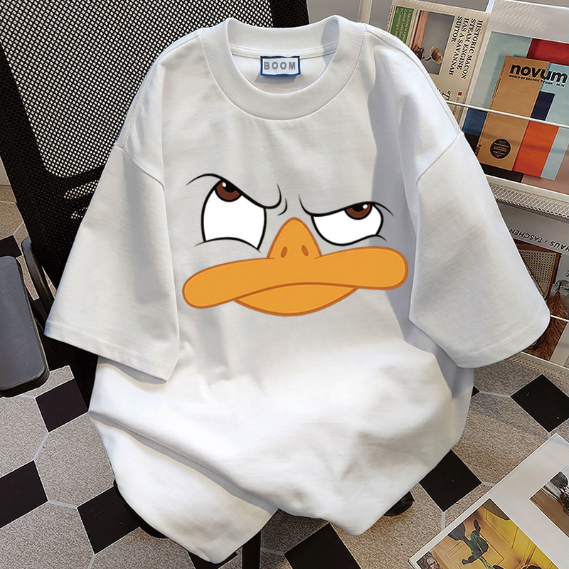 BOOM Áo thun nữ kiểu hàn quốc form rộng tay lỡ cổ tròn cotton Mát-Hè hot trend in cách dễ thương Áo phông form vừaF027