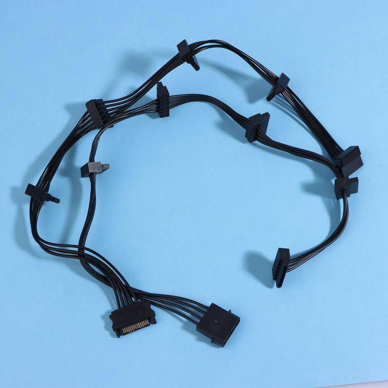 JINHF Universal 15Pin SATA sang 4Pin Cáp chia nguồn 1 đến 5 Dây nối dài Đa ổ cứng Khả năng tương thích SSD Dễ dàng thiết lập HOT