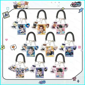 HK1 ATEEZ Acrylic Móc Khóa ANITEEZ TRONG MÀU Mặt Dây Chuyền Hoạt Hình Dễ Thương SANdeoki Phụ Kiện Ngôi Sao Ngoại Vi KH1
