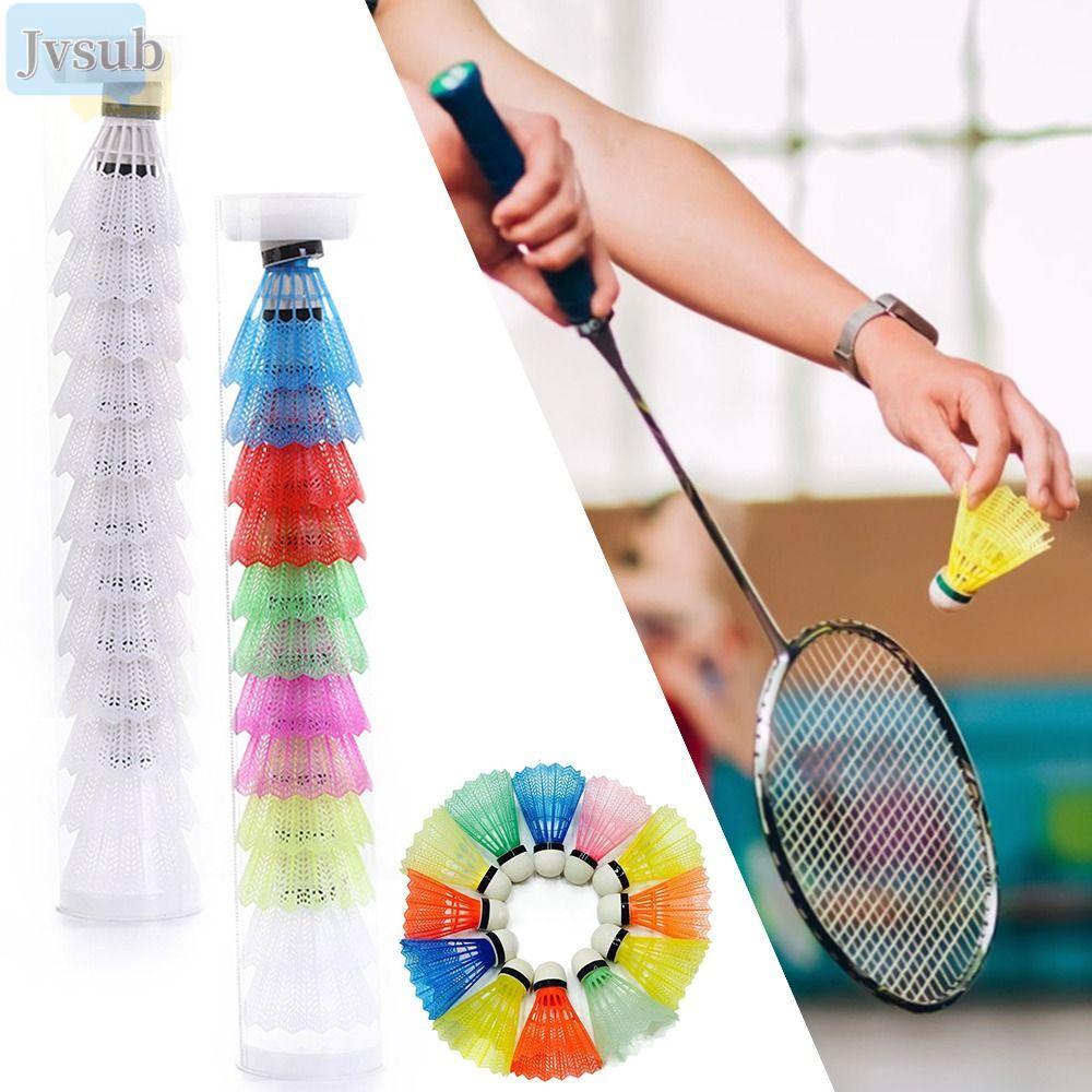 JVSUB 12 Chiếc Cầu Lông Chống Gió Nhiều Màu Phụ Kiện Huấn Luyện Ổn Định Bền Chống Gió