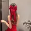 Bigapple Thanh Lịch Màu Đỏ Satin Nơ Lớn Tóc Cho Nữ Bé Gái Đuôi Ngựa Ruy Băng Kẹp Tóc RDG