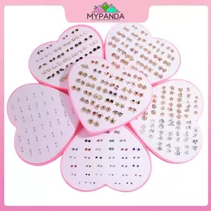 MYPANDA 36 Đôi Thời Trang Nữ Bé Gái Pha Lê Diamante Hoa Bông Tai Bộ Trang Sức.