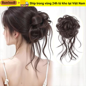 BAMBOOB Tóc Giả Dây, Tóc Xoăn Tổng Hợp Tóc Bun Móng Vuốt Kẹp, Thời Trang Màu Nâu Tự Nhiên Đen Lông Tơ Tóc Phụ Kiện Tóc
