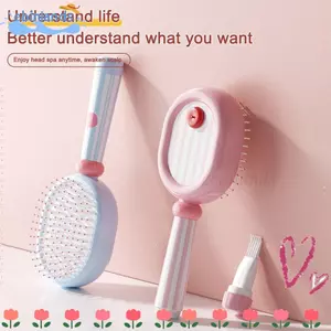 EBINLANDS 1 / 3 Lược Đệm Không Khí, Lược Massage Top Đầu Lâu Lông Tơ, Lược Chải Tóc Xoăn Chống Tĩnh Điện Di Động