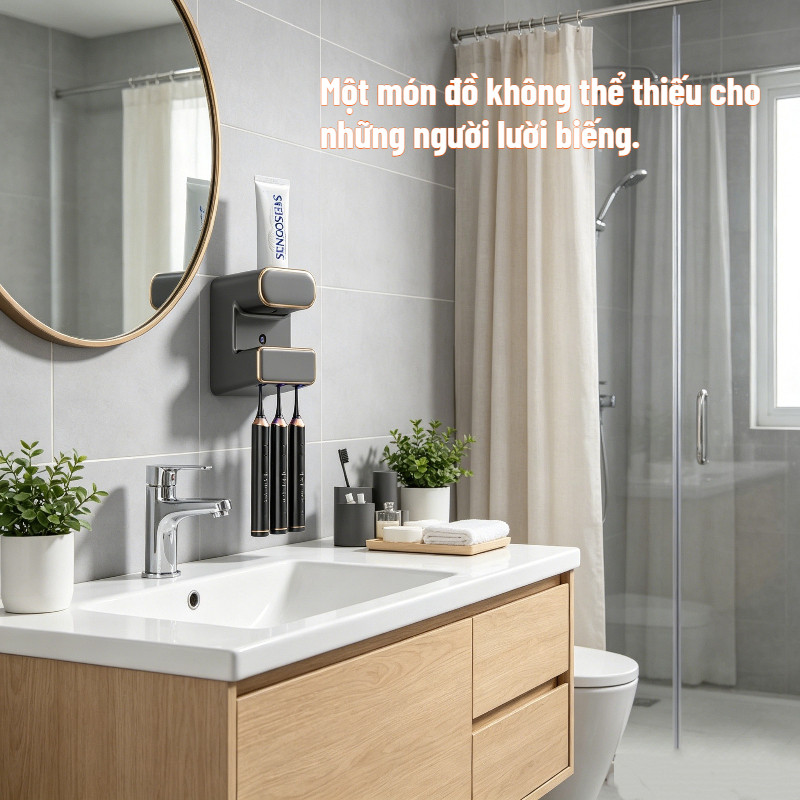 Máy tiệt trùng bàn chải đánh răng UV KLS-958, cảm biến thông minh, bộ phân phối kem đánh răng tự động