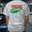 100% Cotton Cao Cấp Nam Thái Độ Dầu bôi trơn Castrol racing In hình tương phản Áo thun ngắn tay
