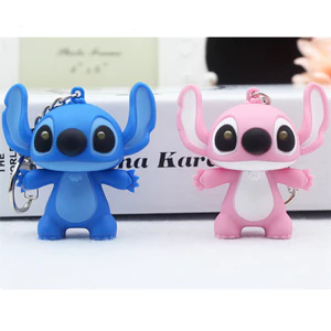 Đèn LED Stitch Móc Khóa Hoạt Hình Stith Giọng Nói Dạ Quang Móc Khóa Anime Ngoại Vi Treo 26.5.19