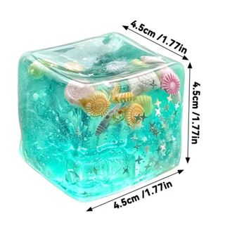 SENRTY Blue Ocean Ice Cube Quả bóng căng thẳng, Quả bóng mực mềm tăng chậm Đại dương Squishy, Chủ đề đại dương phục hồi chậm dễ thương Hình vuông Đồ chơi thần tài giác quan Giảm lo âu