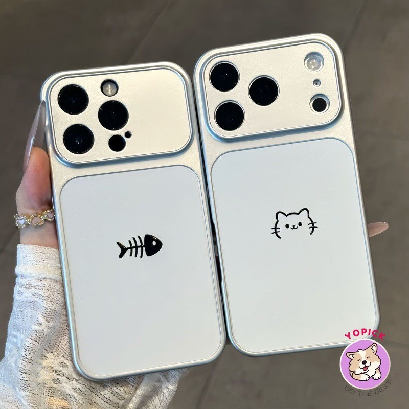 Ốp điện thoại hình xương cá dòng đơn giản Iphone 17 Pro Max iPhone 16 Pro 16 Plus skin 15 Pro Max cover silicone 14 Pro chống rơi 13 mẫu nữ full coverage Cửa sổ lớn KNTP