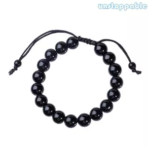 Unstop * Obsidian Stone Wealth Fitness Bracelet Vòng tay hạt bện cho nam nữ