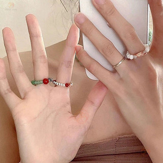 Nhẫn đính cườm pha lê họa tiết 3D màu sắc, phụ kiện thời trang cao cấp