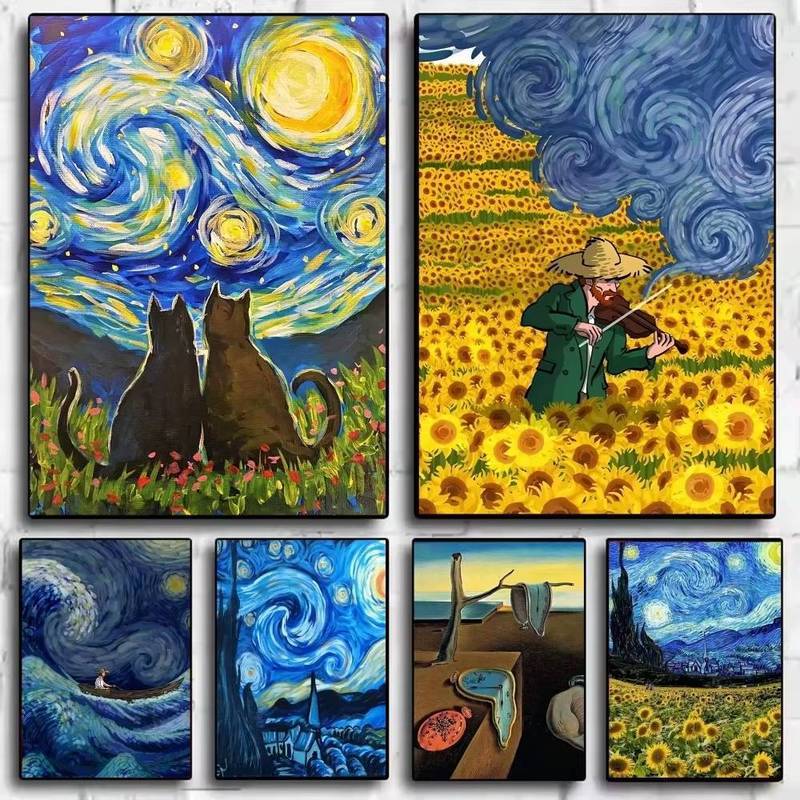 Vincent van Gogh Bình Dầu Tranh Phong Cách Trang Trí Nhà - Nghệ Thuật Treo Tường Canvas Không Khung Cho Phòng Ngủ & Phòng Khách, Món Quà Độc Đáo