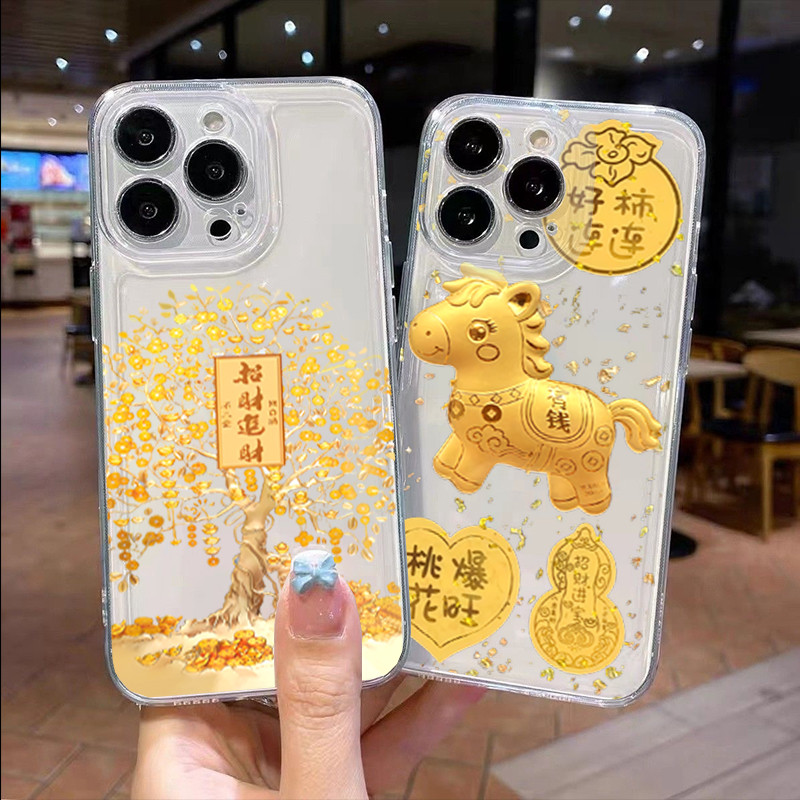 Ốp Lưng Ngựa May Mắn Năm Mới 2026 Cho RENO 14F 13F 12F 11F 11 12 14 PRO 10 6 Lite OPPO A2 A1 A3 A5 A6 PRO A3X A5X A60 A79 A78 A98 Bìa Mềm Trong Suốt