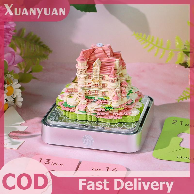 XUAN Time Piece Lịch 2026 Lịch Để Bàn Có Đèn LED 3D Lịch Xé Khắc Giấy Nghệ Thuật Miếng Lót Notepad Quà Tặng Giáng Sinh Tân Gia Trang Trí Máy Tính Để Bàn VN