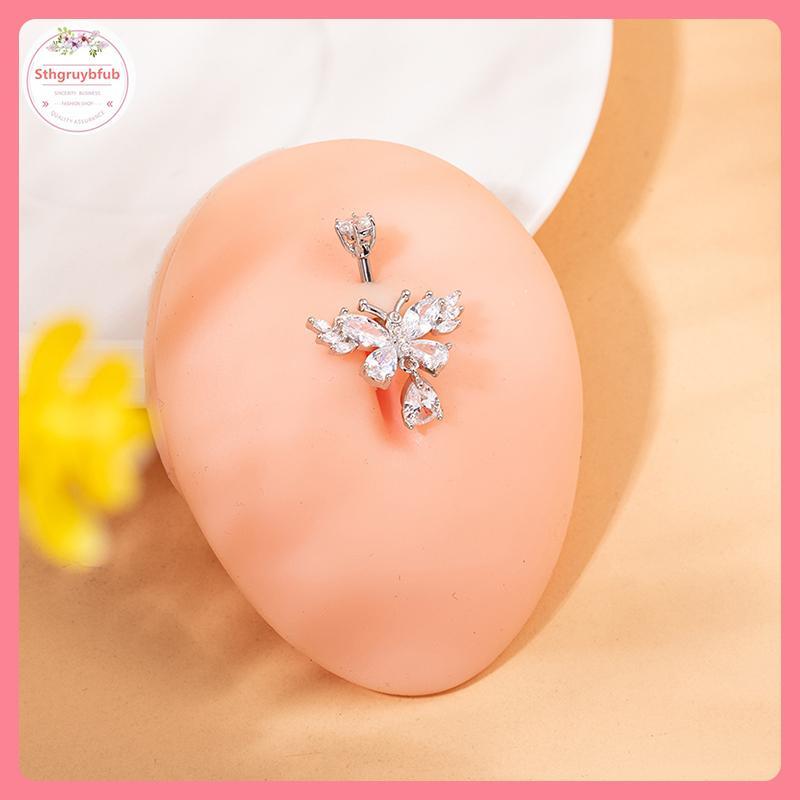 Nhẫn rốn pha lê zircon tinh tế, thời trang gợi cảm dành cho nữ