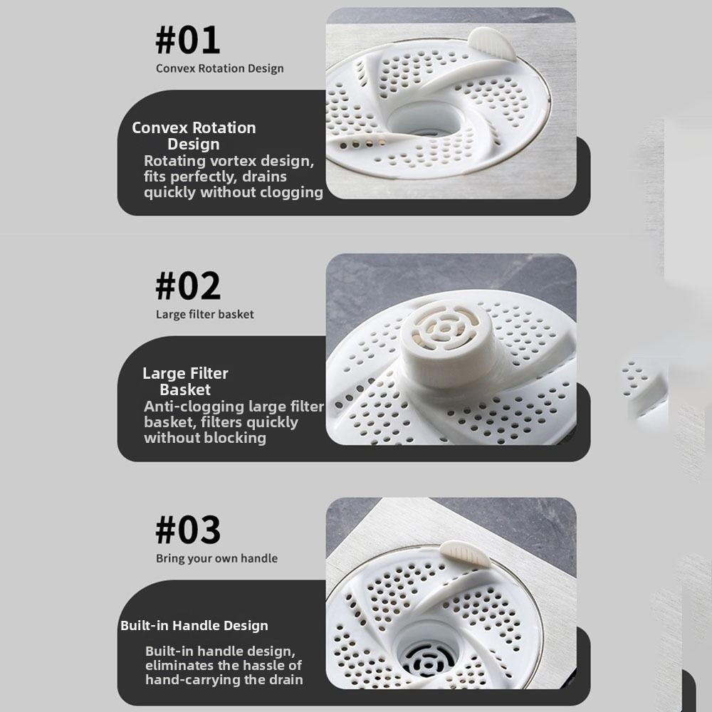 BAMBOOB 3 Ống thoát nước sàn, Nắp thoát nước chống bọ xoay, Thiết kế lưới xoáy chống tắc vệ sinh Máy hút tóc Vòi hoa sen