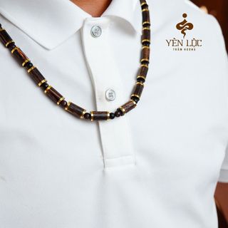 Dây Chuyền Trầm Sánh Bọc Vàng 8K - Đốt Trúc Trầm Size 8li - Hỗ Trợ bảo hành (Chỉ dây không có kèm mặt)