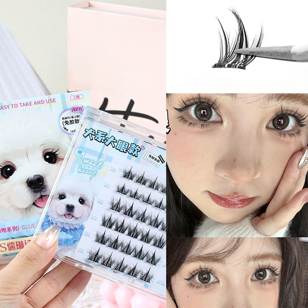 Animal Series Trilogy Lông Mi Giả Dày Không Keo Phân Đoạn Lông Mi Giả Mở Rộng A7z2