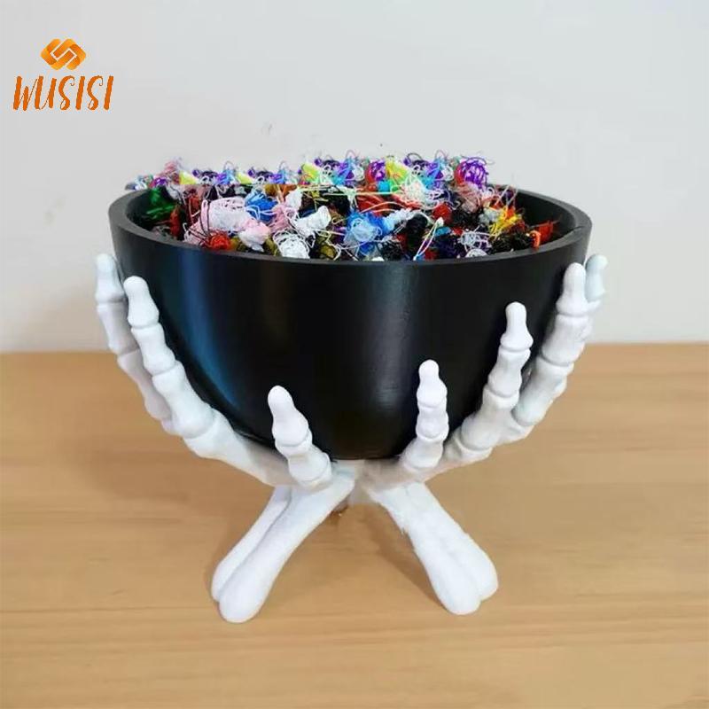 [WUSISI] Bát Kẹo Halloween Gothic Skeleton Tay Kẹo Hộp Đựng Đa Năng Halloween Người Tổ Chức Giá Đỡ Đáng Sợ Trang Trí Nhà Cửa MỚI