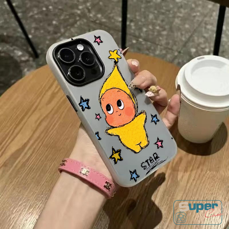 Ốp Lưng Samsung A07 A05s A17 A16 A06 A05 A13 A03 A36 A55 A04s A04 A32 A54 A24 A22 A34 A13 A03s A26 A14 A53 A15 A56 Hoạt Hình Dễ Thương Lấp Lánh Ngôi Sao Silicon Mới 2 in1 Bao